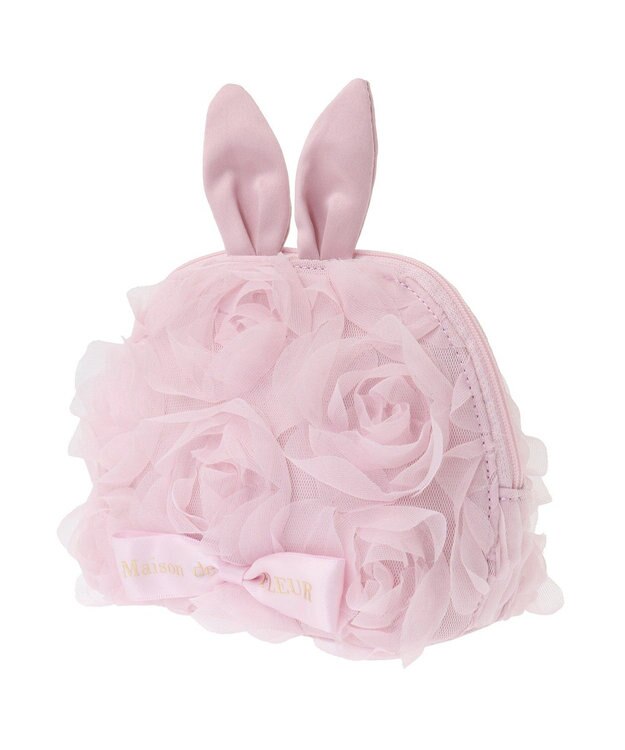 Maison de FLEUR チュールローズラウンドポーチ Pink