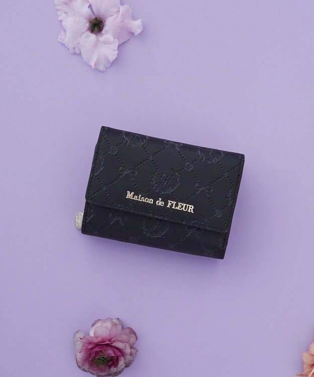 Maison de FLEUR カラーモノグラムウォレット Black