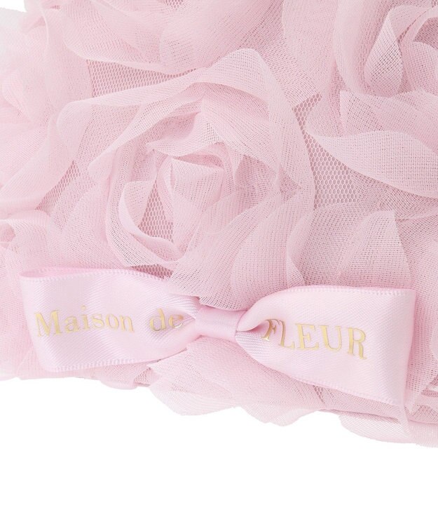 Maison de FLEUR チュールローズラウンドポーチ Pink