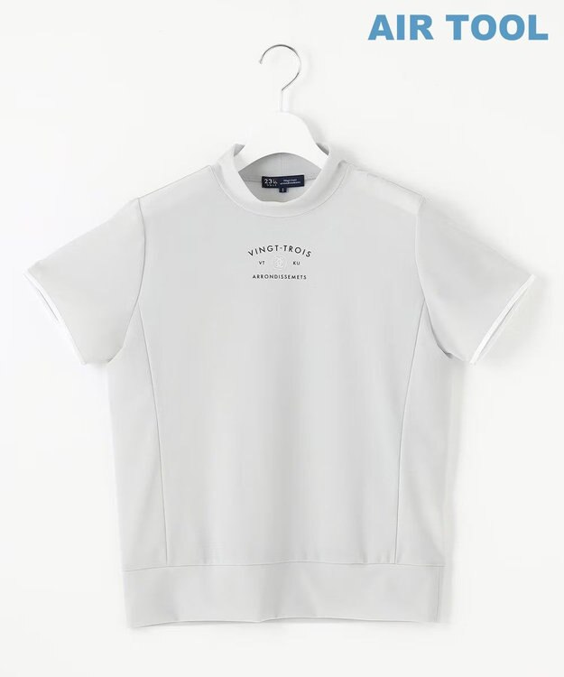 23区GOLF 【WOMEN】AIR TOOLライト モックネックシャツ ライトグレー系