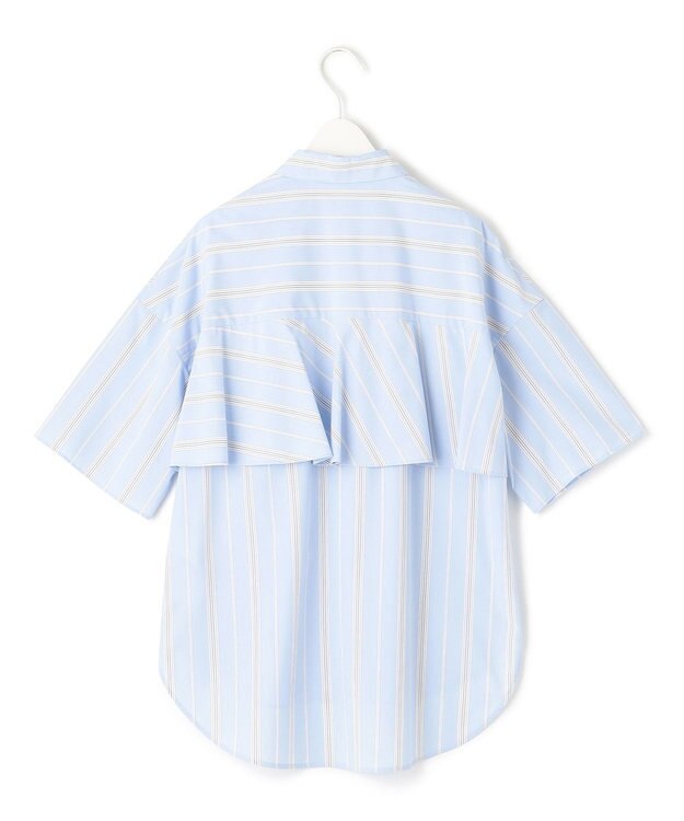 ICB 【WEB限定カラーあり・洗える】ラッフルデザインシャツ サックスブルーストライプ系［WEB限定］