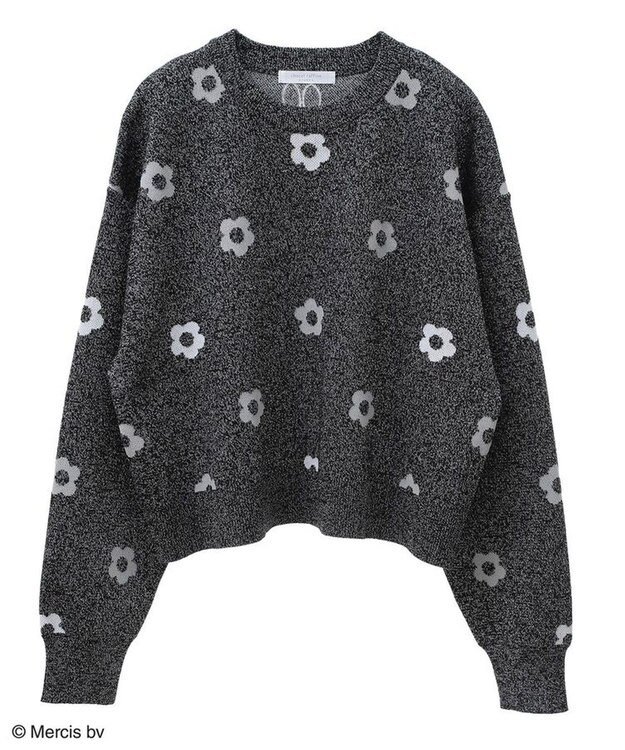 Green Parks Ｍｉｆｆｙ／フラワージャガードニットプルオーバー Black