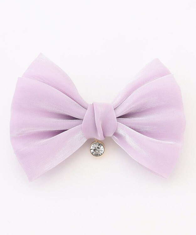 ANY KIDS リボンヘアクリップ ラベンダー