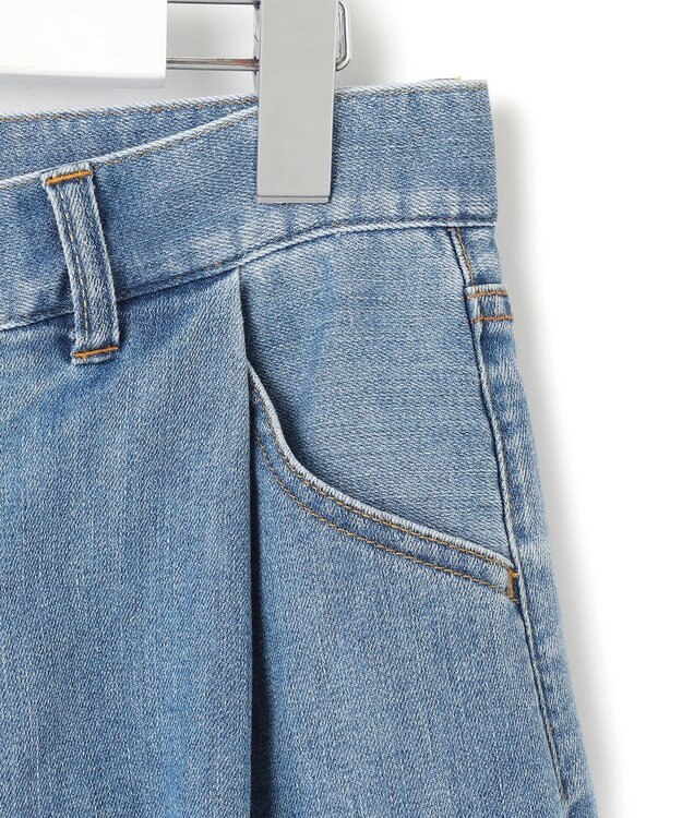 23区 L 【Oggi6月号掲載/接触冷感】23区DENIM サマー タック ワイド パンツ スカイブルー系