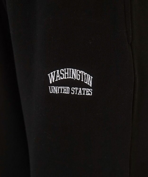WEGO 【ANGIE VINTAGE】ワンポイント刺繍 裏毛 スウェットパンツ ブラック