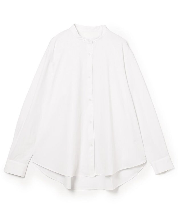 Chacott EasyCare+ノーカラーシャツ ホワイト