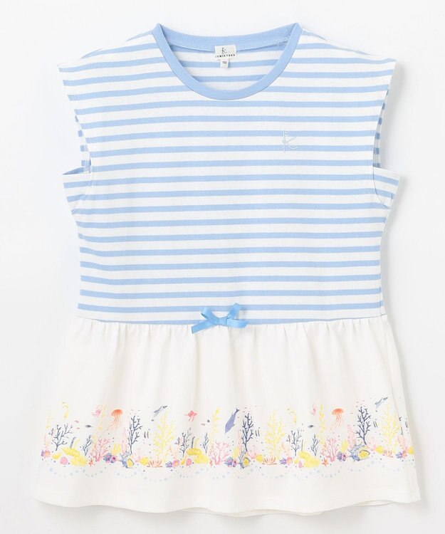 組曲 KIDS 【150-160㎝】ENOSUI Border Tシャツ サックスブルー系1