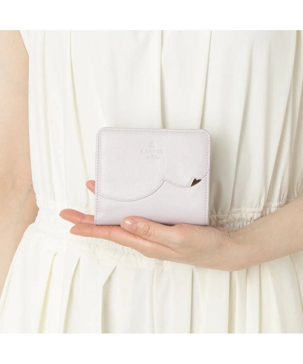 LANVIN en Bleu デクール 二つ折りLファスナー財布 ライトピンク