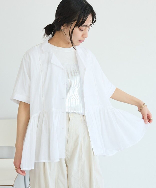 CRAFT STANDARD BOUTIQUE インド製 ペプラムブラウス White