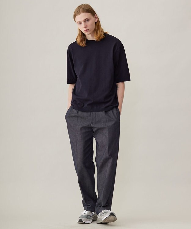 UNFILO MENS FINE MOVE クルーネック ニット [24年春夏商品] ネイビー