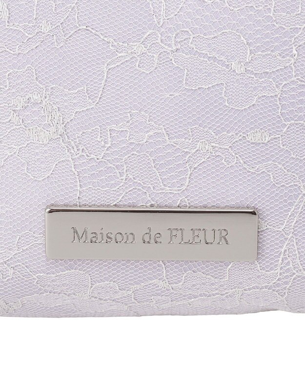 Maison de FLEUR ブルーマニアリボンポーチ Grayish Blue
