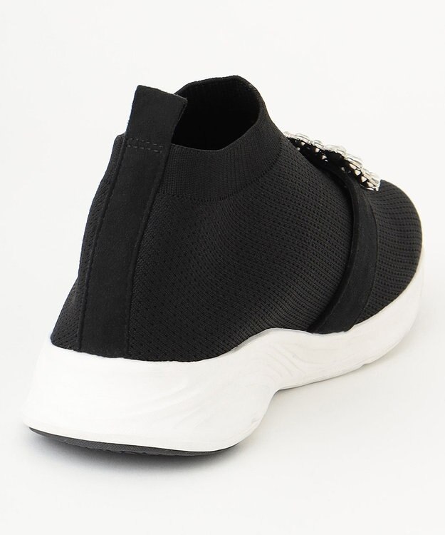 Feroux ビジュー付きニット スニーカー ブラック系