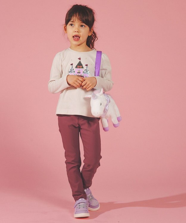 ANY KIDS IFME CALIN バックリボンラメニットスニーカー ラベンダー系