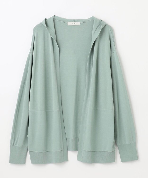 ANY L 【接触冷感/UVケア/アンチピリング】フーディーカーディガン ミント