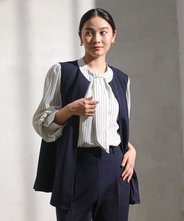 Green Parks ２ｗａｙボウタイブラウス Stripe