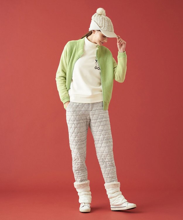 23区GOLF 【WOMEN】つば付きケーブル ニットキャップ ベージュ系