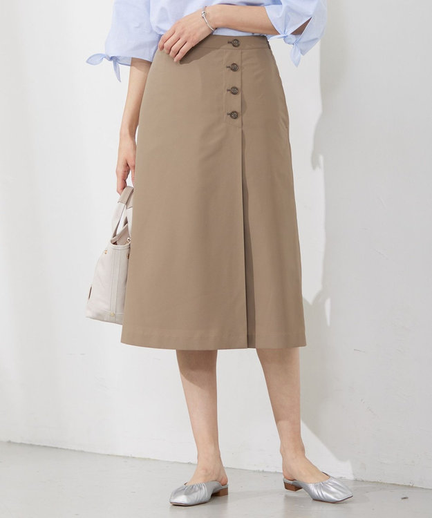 J.PRESS LADIES 【洗える・撥水】 Minotechライトタフタ スカート ブラウン系