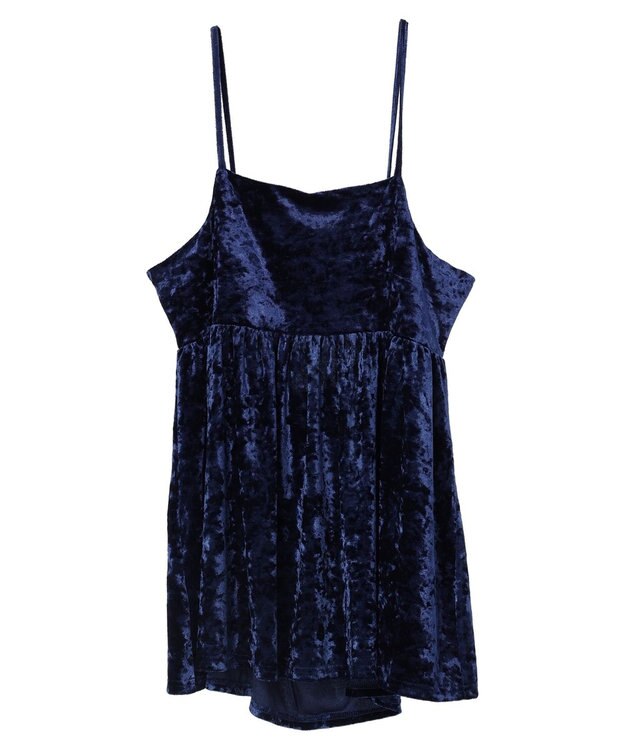 Green Parks ・ＥＬＥＮＣＡＲＥ　ＤＵＥクラッシュベロアキャミチュニック Blue