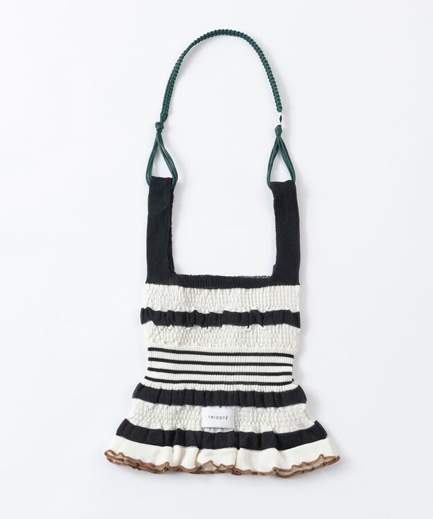TRICOTE シースルー×マクラメ編 ショルダーバッグ 99BLACK