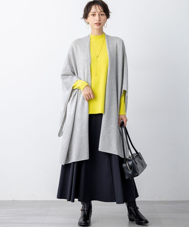 23区 S 【洗える】ピュアカシミヤ フレア ニット イエロー系