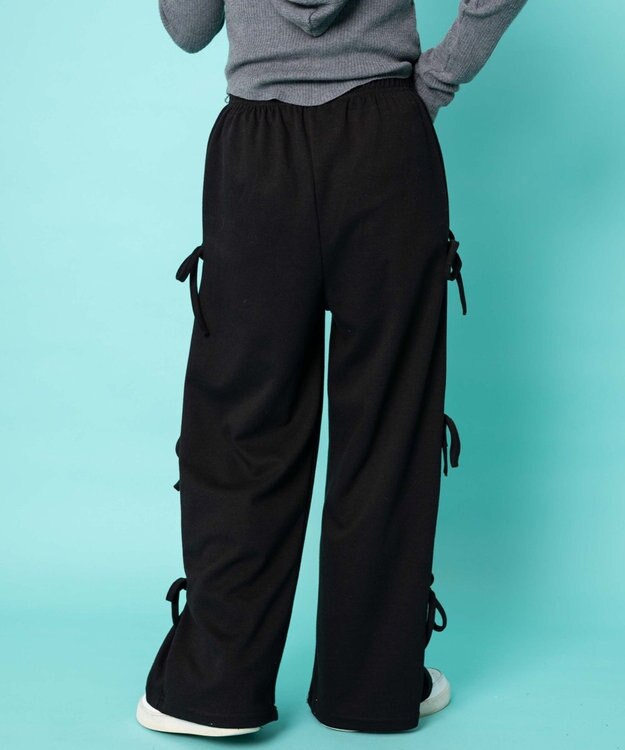 WEGO サイドリボンスウェットパンツ ブラック