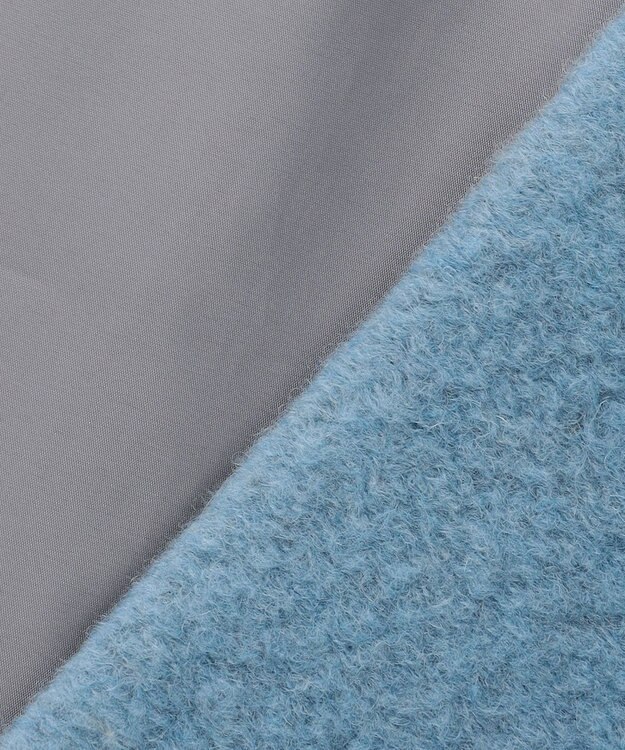 #Newans 【洗濯機可能】バックフレアショートコート ブルー