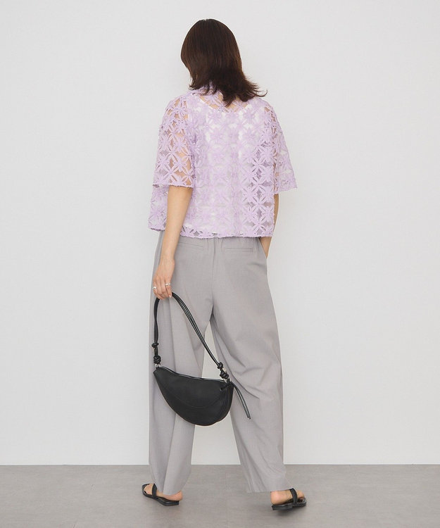 AMERICAN HOLIC アートレース半袖シャツ Lavender