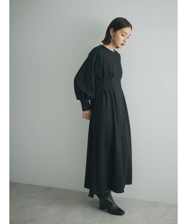 Green Parks armonia．ウエストタックポンチワンピース Black