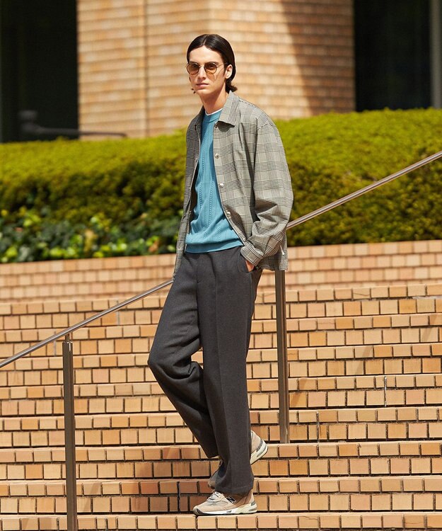 J.PRESS MEN 【KANEMASA】 グレンチェック サッカージャージー コーチジャケット ブラック系3