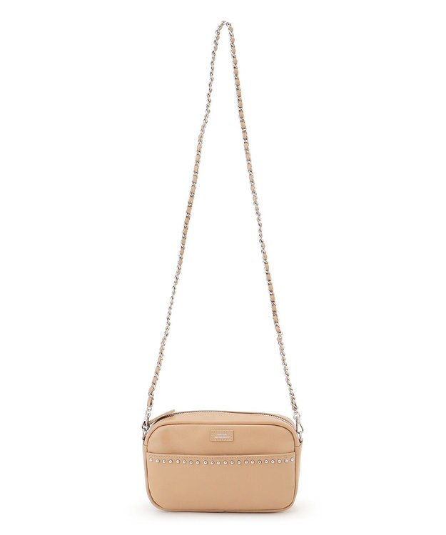 23区 レザー スタッズ ショルダーバッグ ベージュ系