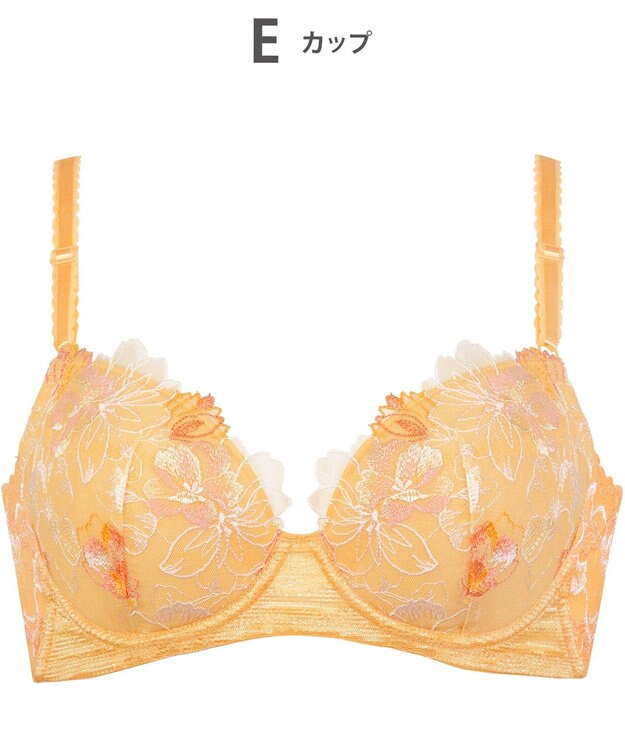 Wing ブラジャー 背中の段差をスムージング バストの脇流れをブロック 脇高設計(バック) 【後ろ姿きれいブラ】 ブラ KB2718 ウイング／ワコール オレンジ