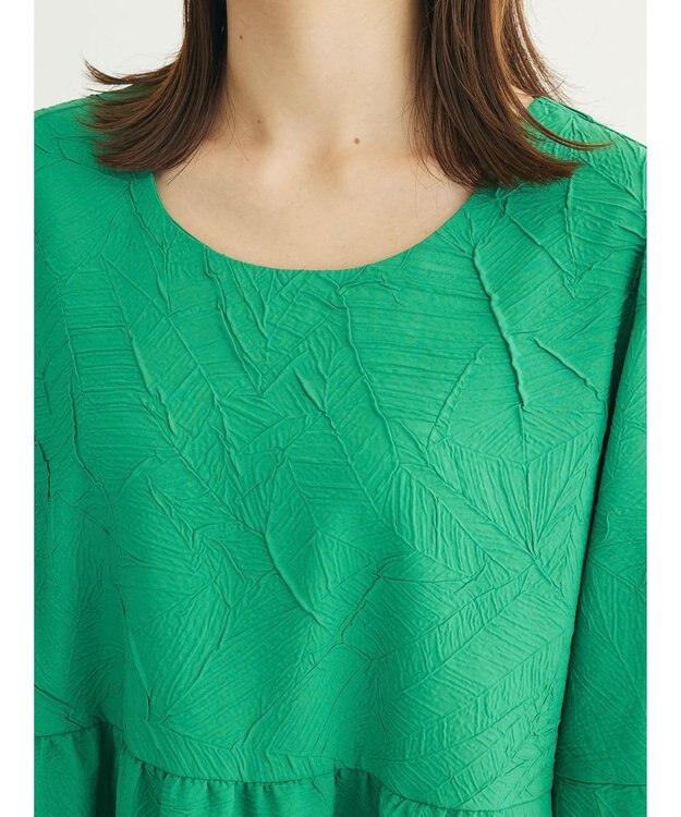 Green Parks ■ＥＳＣＡＲ　エンボスティアードワンピース Green