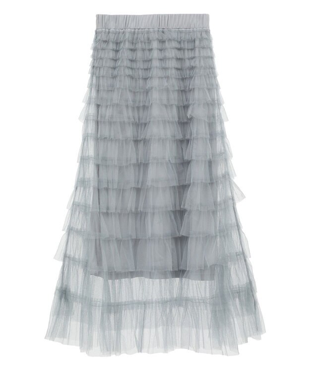 earth music&ecology ティアードフリルチュールスカート Grayish Blue