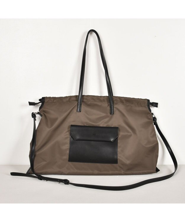 Y'SACCS ドローストリング2WAYトート Mサイズ カーキ