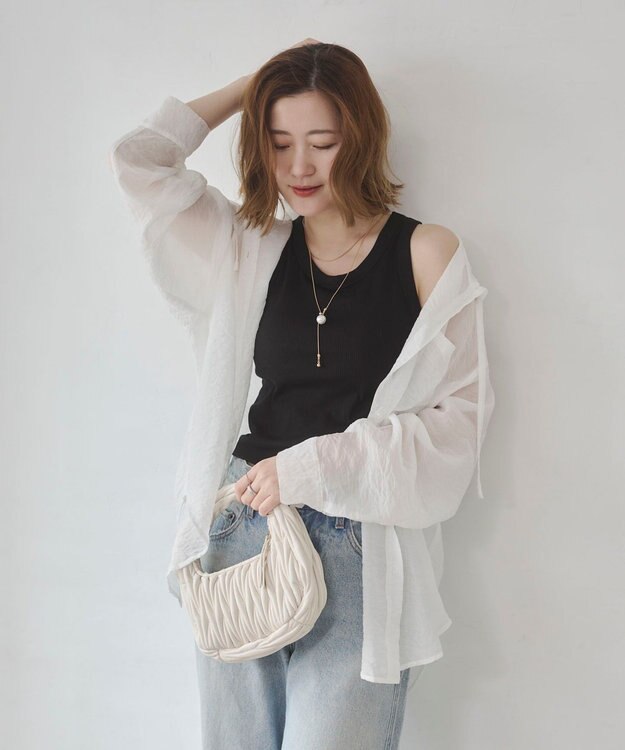 WEGO 【カップ付き】接触冷感なちゅ盛れカップインタンクトップ ブラック