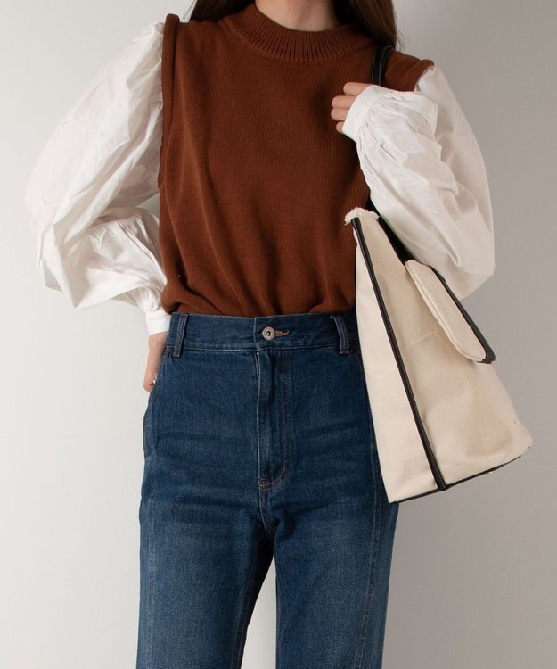 LA BAGAGERIE 【MONICA】A4フリンジキャンバストート ブラック×アイボリー