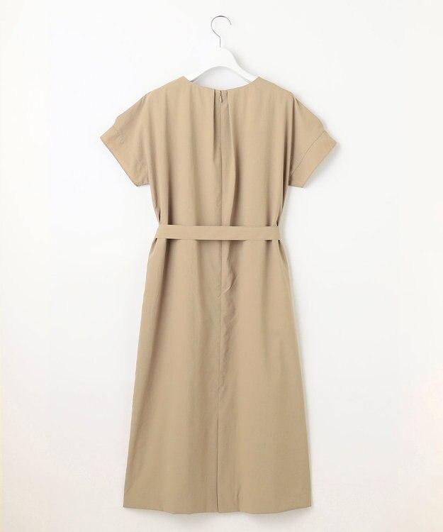 J.PRESS LADIES S 【洗える・イージーケア】ソフトタイプライター フレンチスリーブ ワンピース ベージュ系