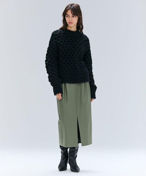 BEIGE， 【VERY NaVY12月号掲載】TERNES / 2タックウールスカート L.Khaki