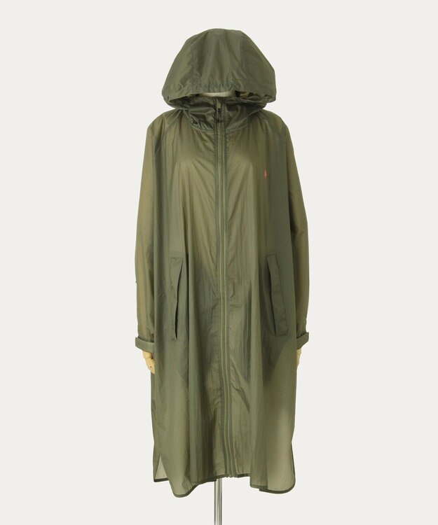 MOONBAT POLO RALPH LAUREN(ポロ ラルフローレン) ポロポニー レインコート ライトウェイト レインポンチョ  無地 フード 収納袋 レディース カーキー