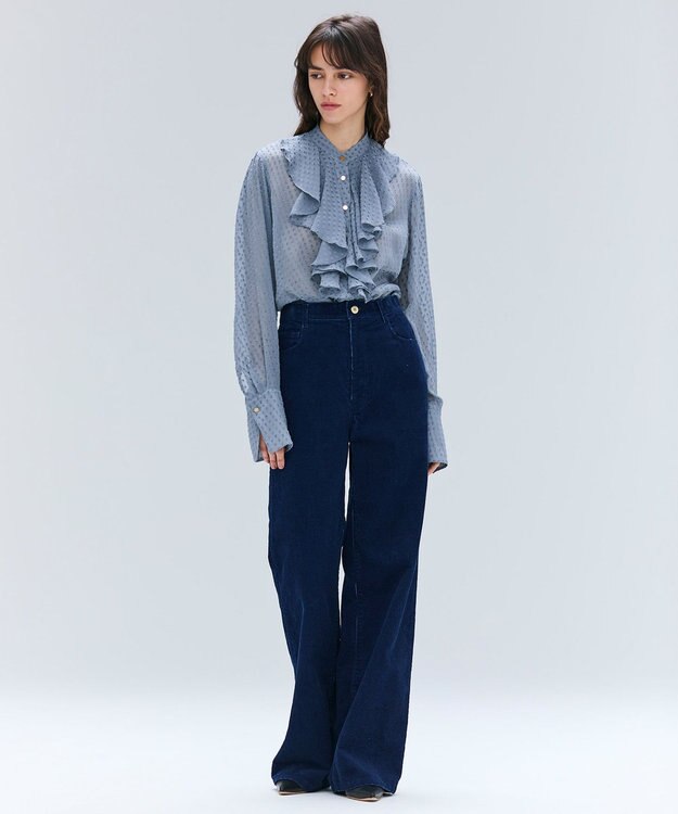 BEIGE， 【洗える・Precious 11月号掲載】BANGS / コットンコーデュロイバギーパンツ Indigo