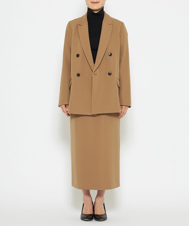 uncrave 【防しわ・UVカット・洗濯機洗い可】バルキーツイル スカート(サスペンダー付き)（uncrave STANDARD） キャメル