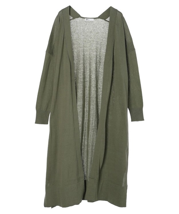 CRAFT STANDARD BOUTIQUE 裾スリットロングニットカーディガン Khaki