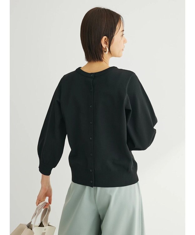 Green Parks 前後２ＷＡＹ　７分袖ハイゲージカーディガン Black