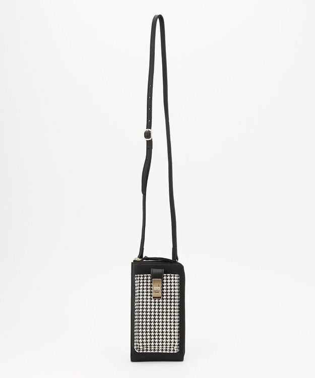 UNBILLION perche 牛革ハラコタイプ×ゴートモバイルウォレットショルダー ブラック