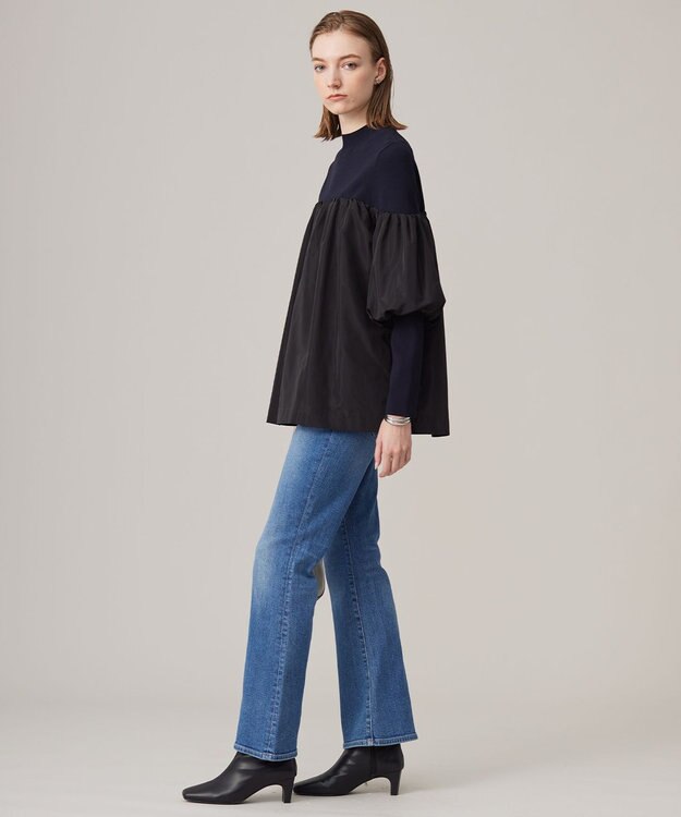 ICB L 【CLASSY.1月号掲載・洗える】VIS/PEスムース レイヤードデザインニット ネイビー系