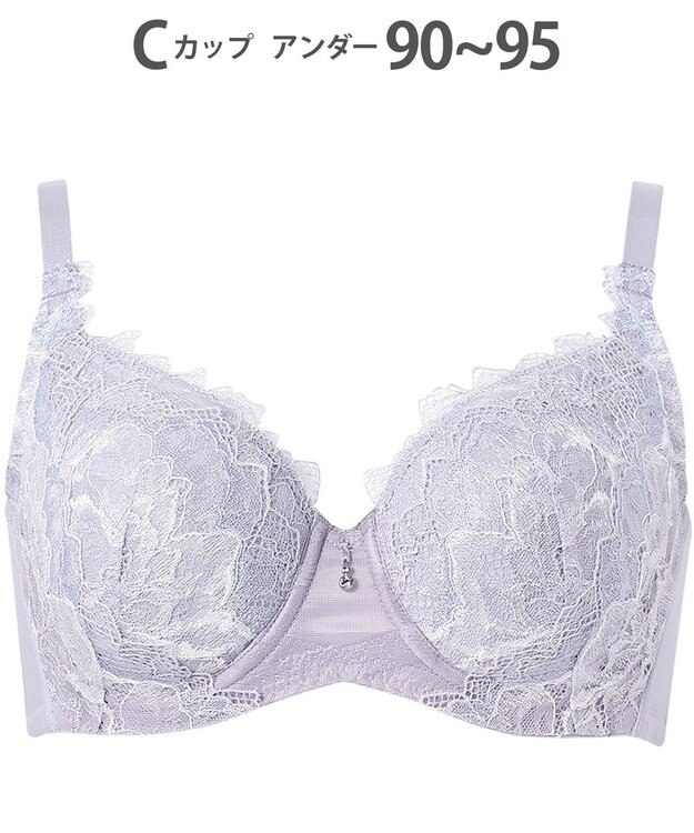 WACOAL ブラジャー 【ハグするブラ】 体温を感知してカラダになじむ 脇高設計 小さく見せる Hカップまで対応 大きいサイズ レディース フルカップ BXB318 /ワコール グレー