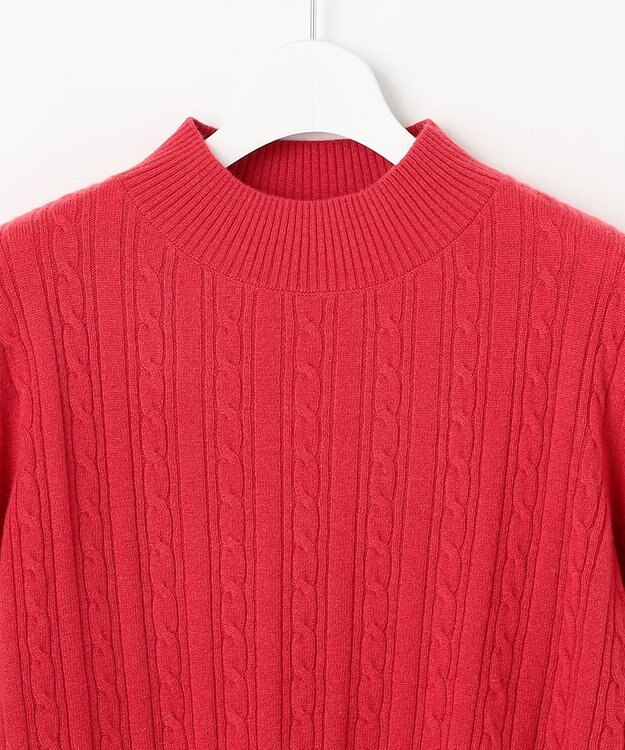J.PRESS LADIES L WOOL BLEND AIR ハイネック ニット チェリーレッド系