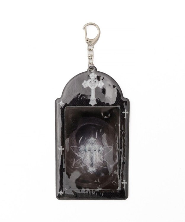 WEGO 【痛バ＆推し活グッズ】ラメクリアカラーモチーフカードホルダーキーホルダー ブラック