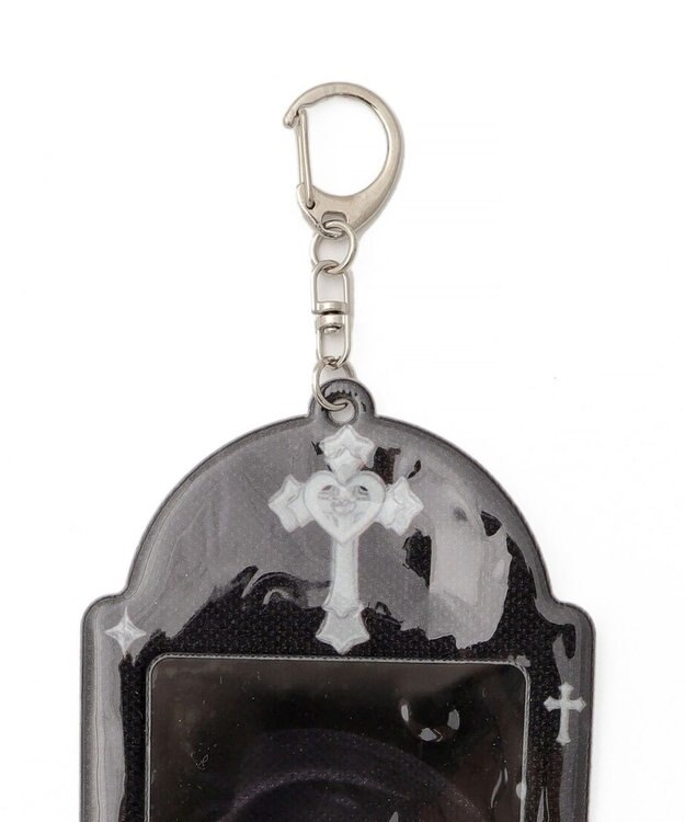 WEGO 【痛バ＆推し活グッズ】ラメクリアカラーモチーフカードホルダーキーホルダー ブラック