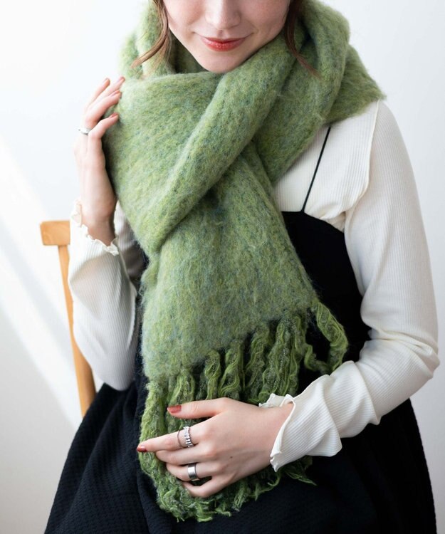 WEGO ブークレニットロングマフラー グリーン